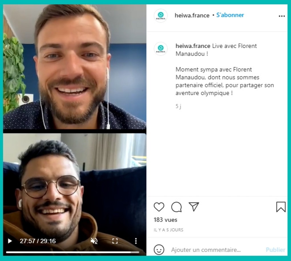 Florent Manaudou retrouve la communauté Heiwa sur un Live Instagram exclusif !